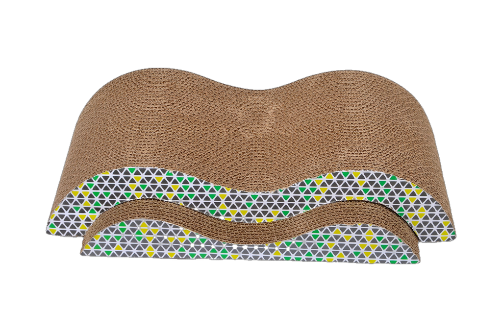 (2件)猫抓板纸板刮板盒适用于室内猫,防刮板床双面耐用,带猫薄荷