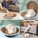猫抓板纸板,碗形猫抓板,适用于室内猫,圆形猫抓板瓦楞休息室猫床（带猫薄荷）