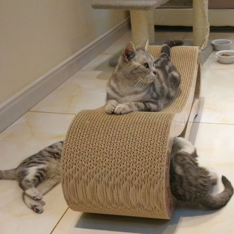 Large Shaped Cat Scratching Board Cat Sofa Pet Leisure Bed Cat Toy Recyclable Corrugated Cardboard Scratch-Resistant Wear-Resistant Cat Scratching Board Lounge Cardboard Cat Bed Furniture Scratch Protection