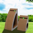 鲨鱼鳍洞洞猫抓板三角形瓦楞纸猫抓板带猫薄荷