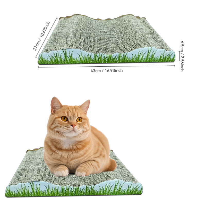 三件装小山丘猫抓板，绿色